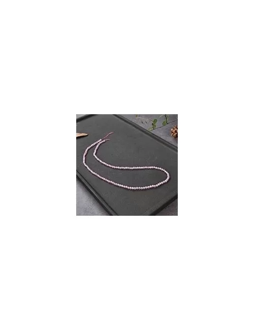 Heilstein & Edelstein-Strang - Kugeln, Cubic Zirkonia pink (synt.), facettiert, 02,5mm (38cm)