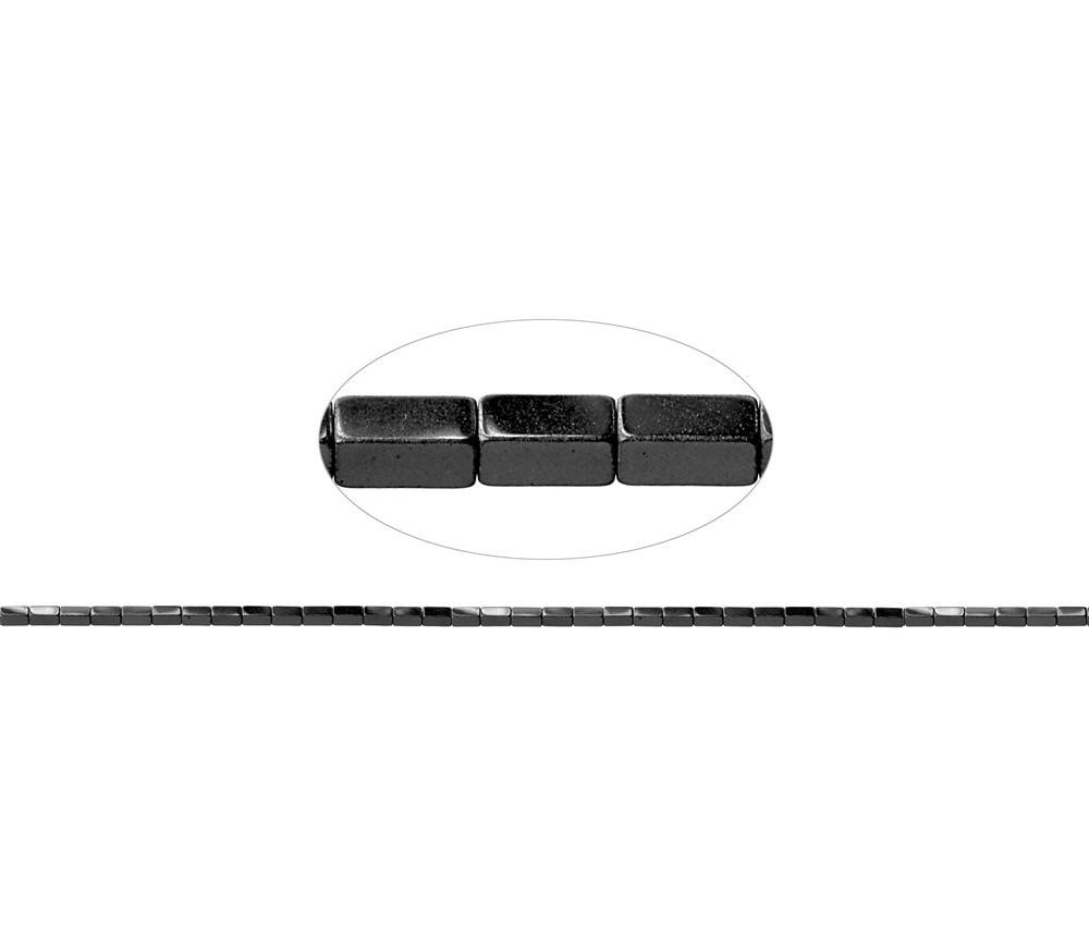 Heilstein & Edelstein-Strang - Quader, Hämatin, 04 x 02 x 02mm- 3er Pack
