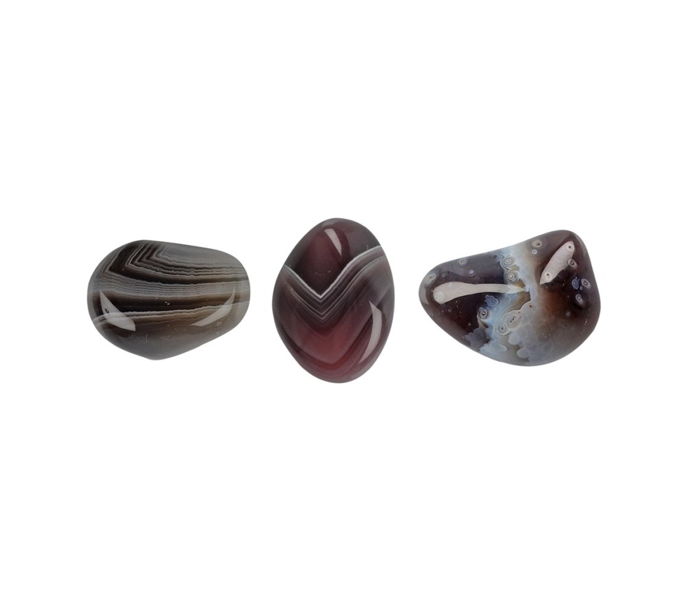 Trommelsteine - Achat - Botswana grau- 2,0 - 3,0cm - M - 500gr Beutel