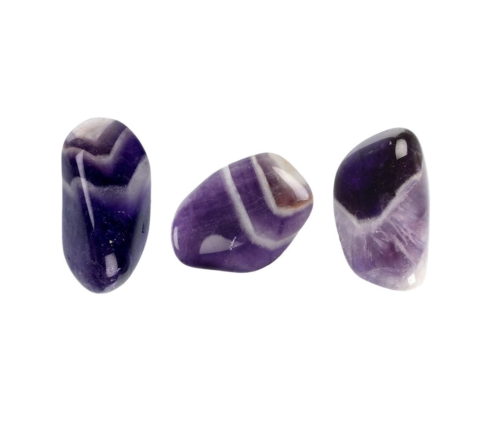 Trommelsteine - Amethyst - Chevron, rund- 2,0 - 2,5cm - M - 500gr Beutel