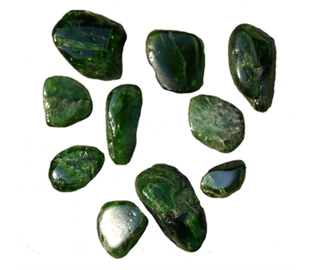 Trommelsteine - Chromdiopsid, 1,0 - 2,5cm - gemischte Größen - 500gr Beutel