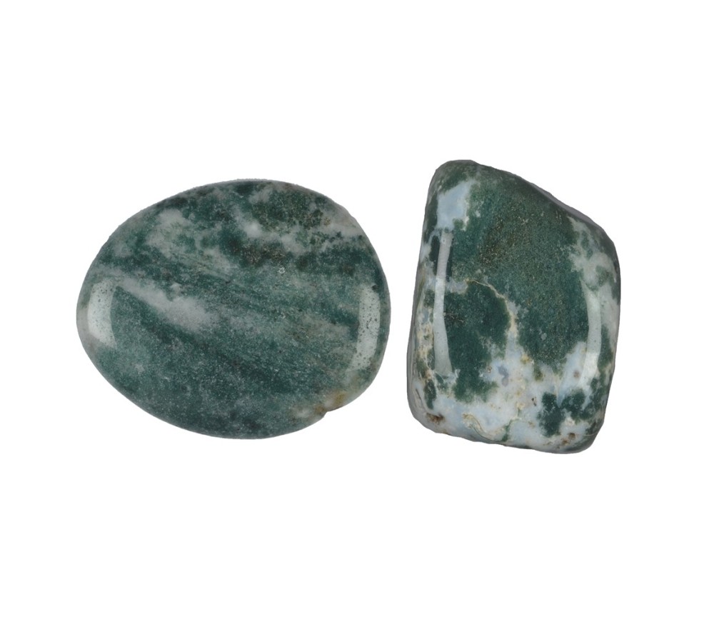 Trommelsteine - Moosachat, 2,5 - 3,0cm - L - 500gr Beutel