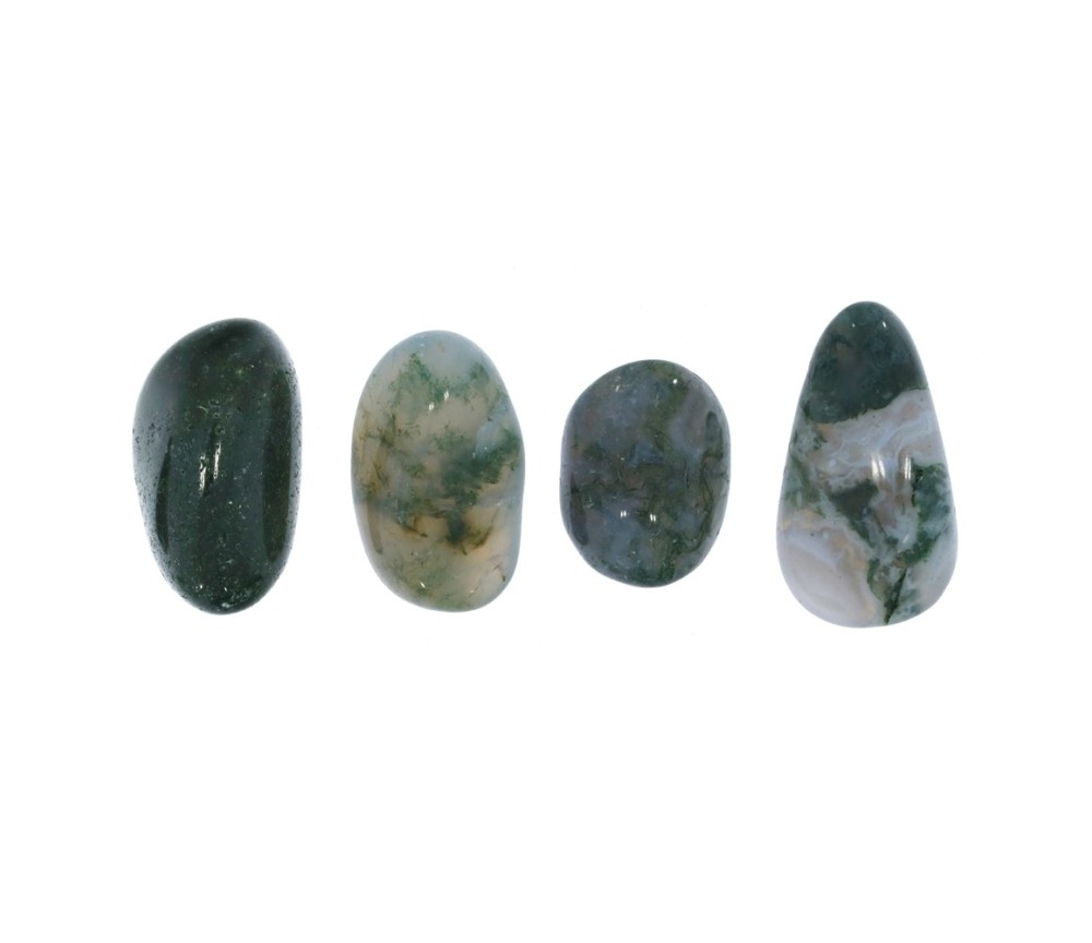 Trommelsteine - Moosachat, 1,5 - 2,2cm - S - 500gr Beutel