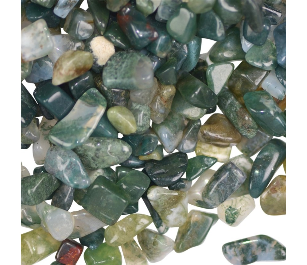 Trommelsteine - Moosachat, 0,5 - 0,7cm - B3 - 500gr Beutel