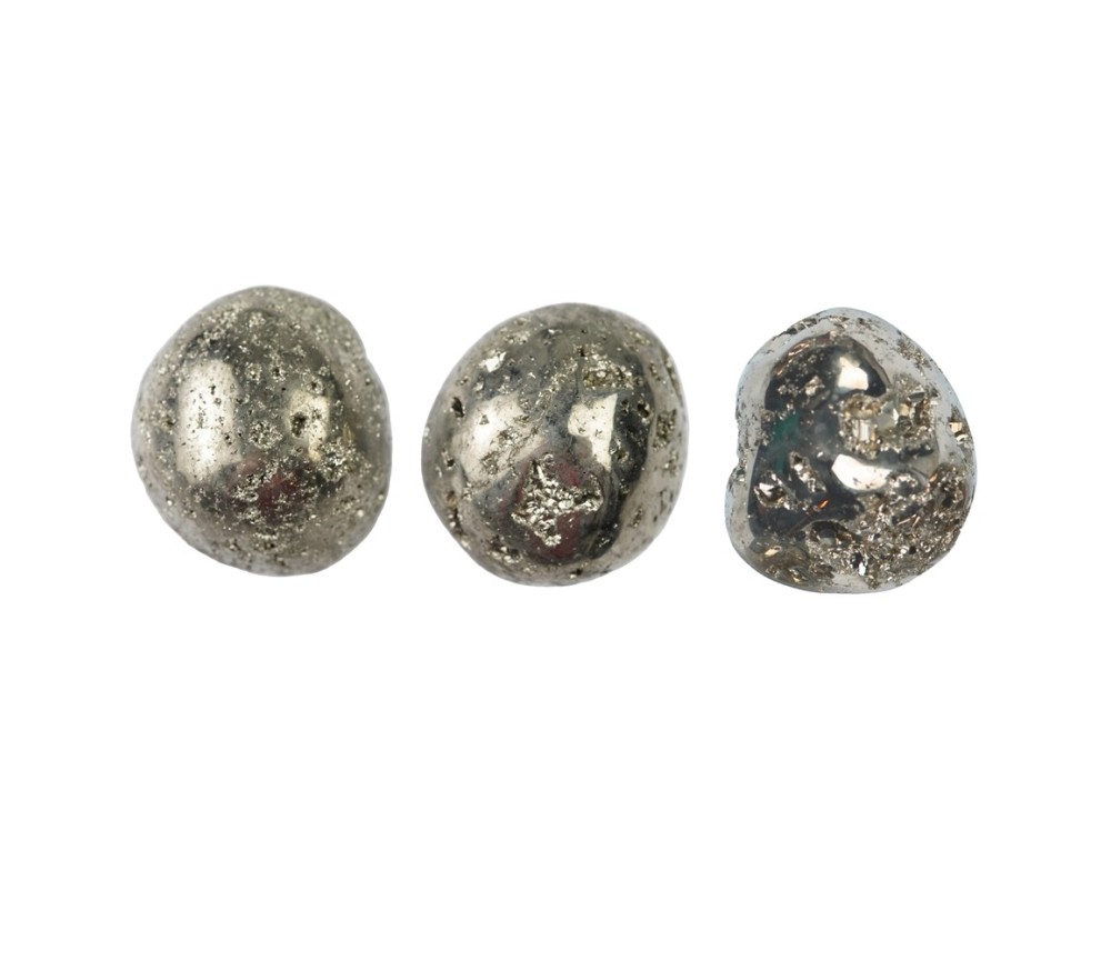 Trommelsteine - Pyrit mit Kristallen, 2,2 - 2,8cm - M - 500gr Beutel