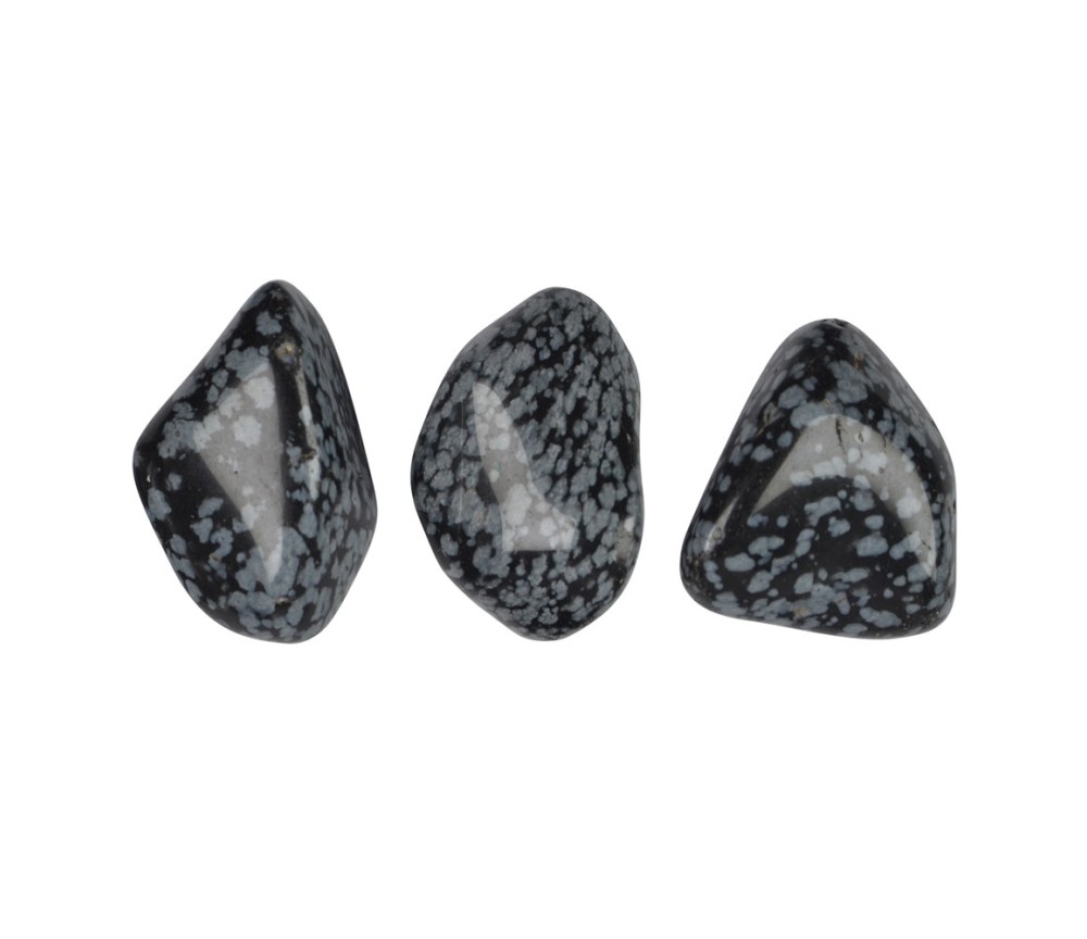 Trommelsteine - Obsidian - Schneeflockenobsidian- 2,0 - 3,0cm - M - 500gr Beutel