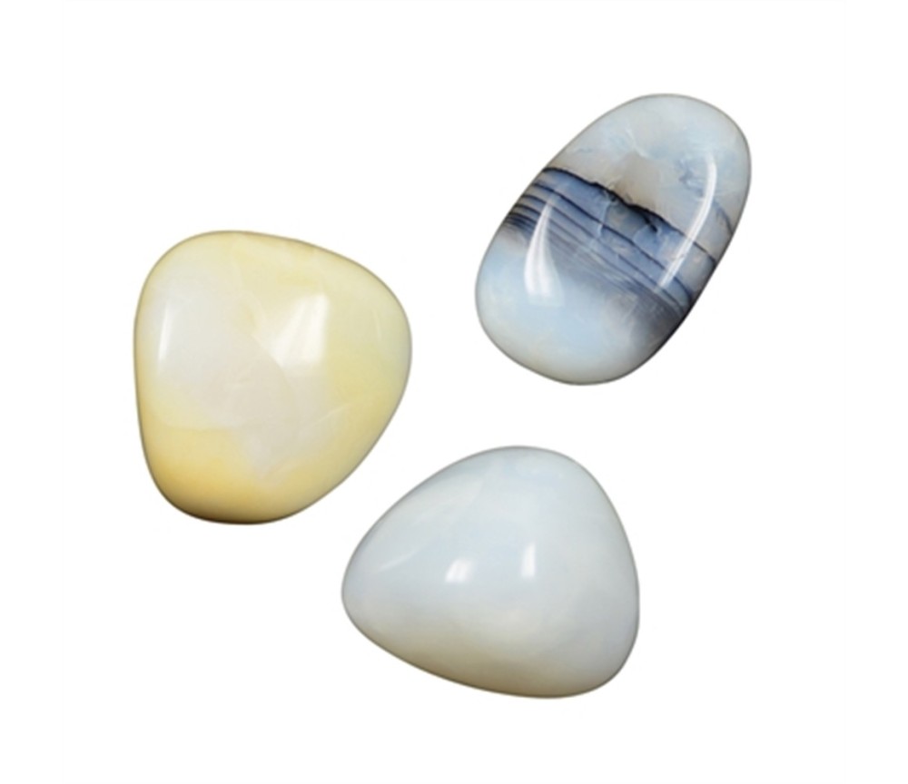 Trommelsteine - Opal - weiß- 3,0 - 4,0cm - XL - 500gr Beutel