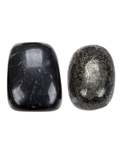 Trommelsteine - Pyrit in Schiefer, 2,0 - 2,5cm - L - 500gr Beutel