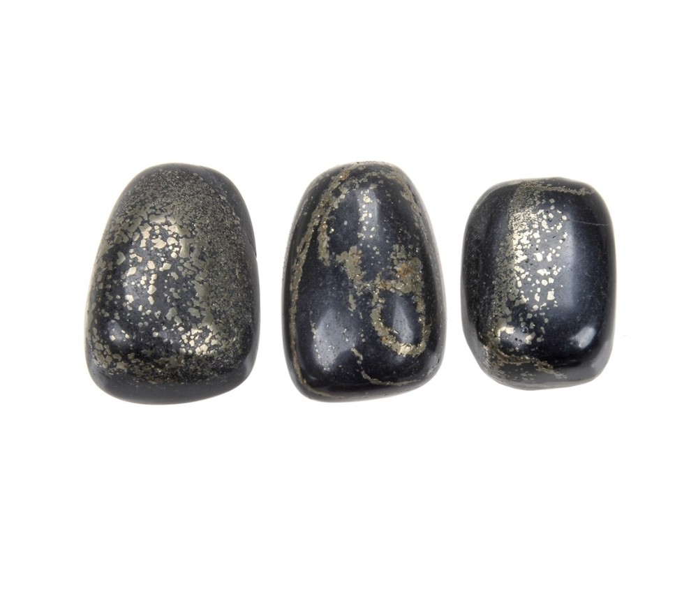 Trommelsteine - Pyrit in Schiefer, 1,8 - 2,2cm - M - 500gr Beutel