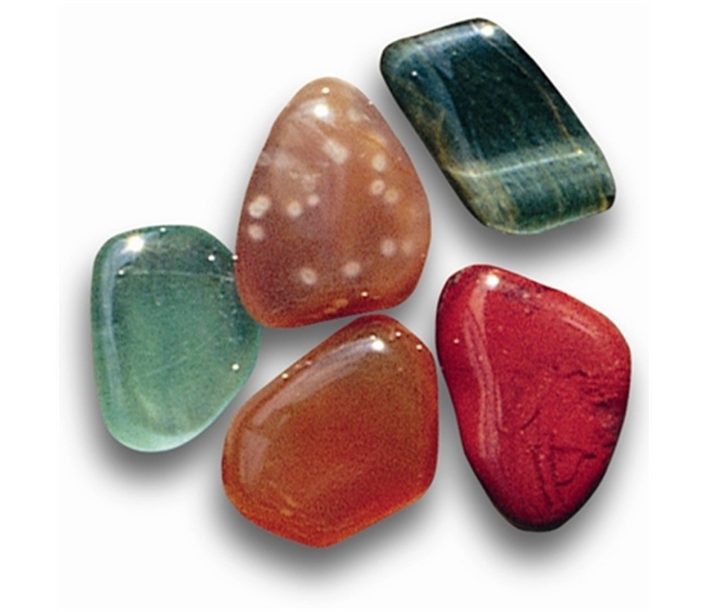 Trommelsteine - Bunte Mischung -   15 - 20mm - S- Afrika - 1Kg Beutel