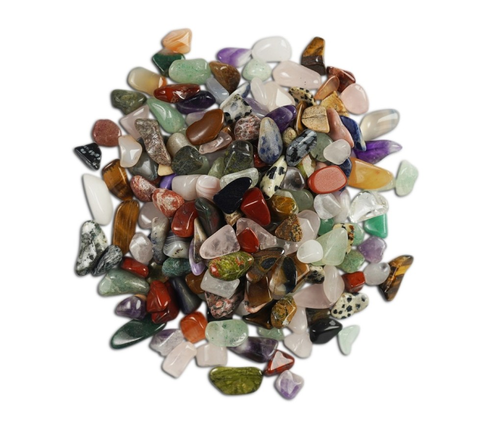 Trommelsteine - Bunte Mischung -   14 - 16mm - B1- Afrika - 1Kg Beutel