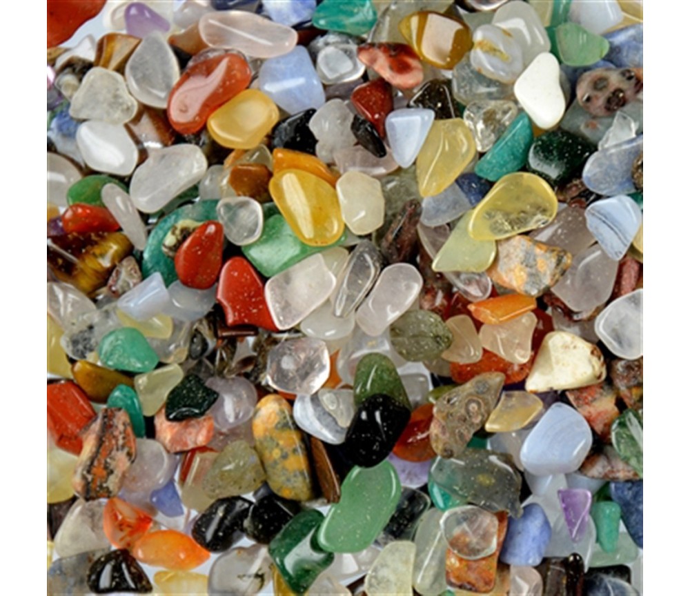 Trommelsteine - Bunte Mischung -   04 - 11mm lang - C1- Afrika - 1Kg Beutel