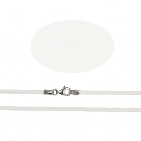 Halskette - Collier - Baumwolle - Verschluss Silber 925 - 1