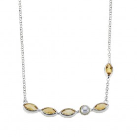 Halskette - Collier - Citrin und Perle