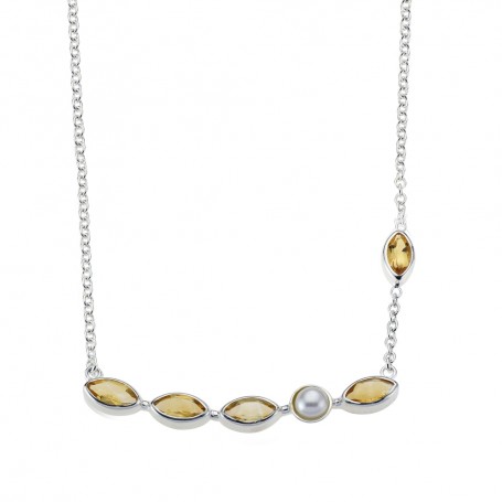 Halskette - Collier - Citrin und Perle