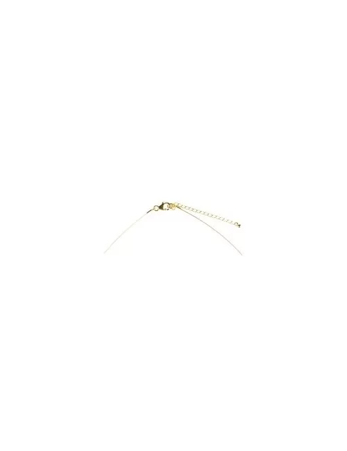 Halskette - Collier - Aquamarin, vergoldet, Verlängerungskettchen
