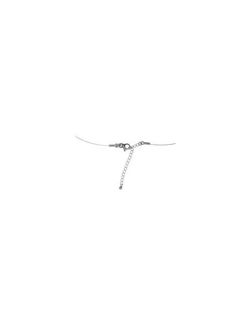 Halskette - Collier - Amazonit, Buttons, rhodiniert, Verlängerungskettchen