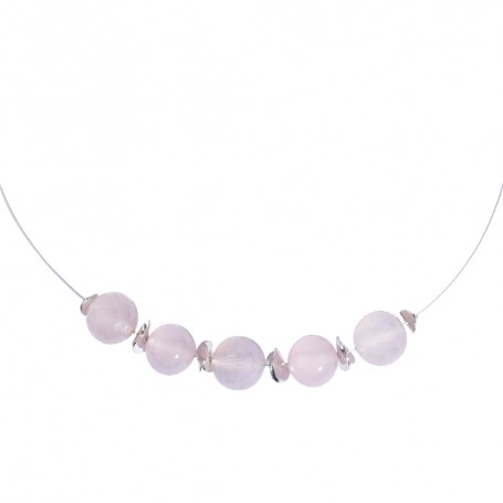 Halskette - Collier - Chalcedon (rosa)