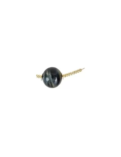 Halskette - Collier - Tiger-/Falkenauge - Kugeln, vergoldet, Verlängerungskettchen
