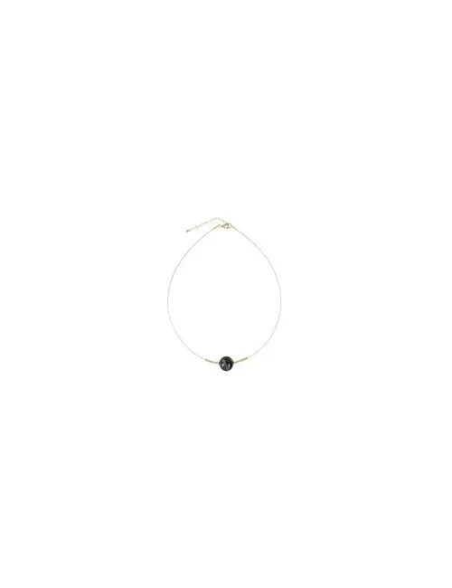 Halskette - Collier - Tiger-/Falkenauge - Kugeln, vergoldet, Verlängerungskettchen