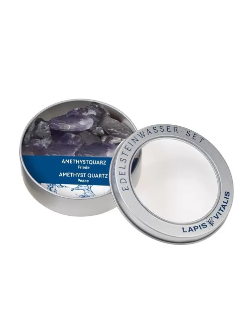 Lapis Vitalis - Wassersteine - Amethyst - in Metall-Geschenkdose