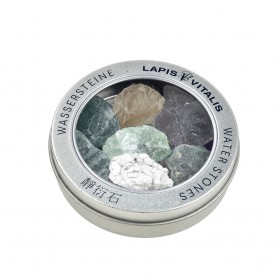 Lapis Vitalis - Wassersteine - Mischung -  Jungbrunnen - in Metall-Geschenkdose  (Fluorit