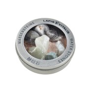 Lapis Vitalis - Wassersteine - Mischung -  Geborgenheit - in Metall-Geschenkdose   (Achat, Nephrit, Serpentin)