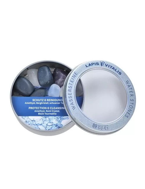 Lapis Vitalis - Wassersteine - Mischung - Schutz & Reinigung in Metall-Geschenkdose