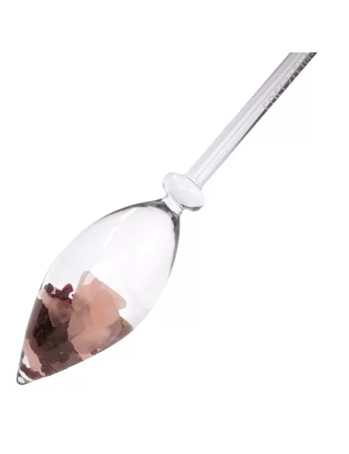 Edelstein-Balance - Wasserstab - Lebensfreude (Rosenquarz, Granat, Rubin)