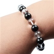 Armband - Kugeln - 10mm - Schungit, Bergkristall