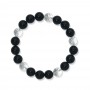 Armband - Onyx (gef.)/Bergkristall