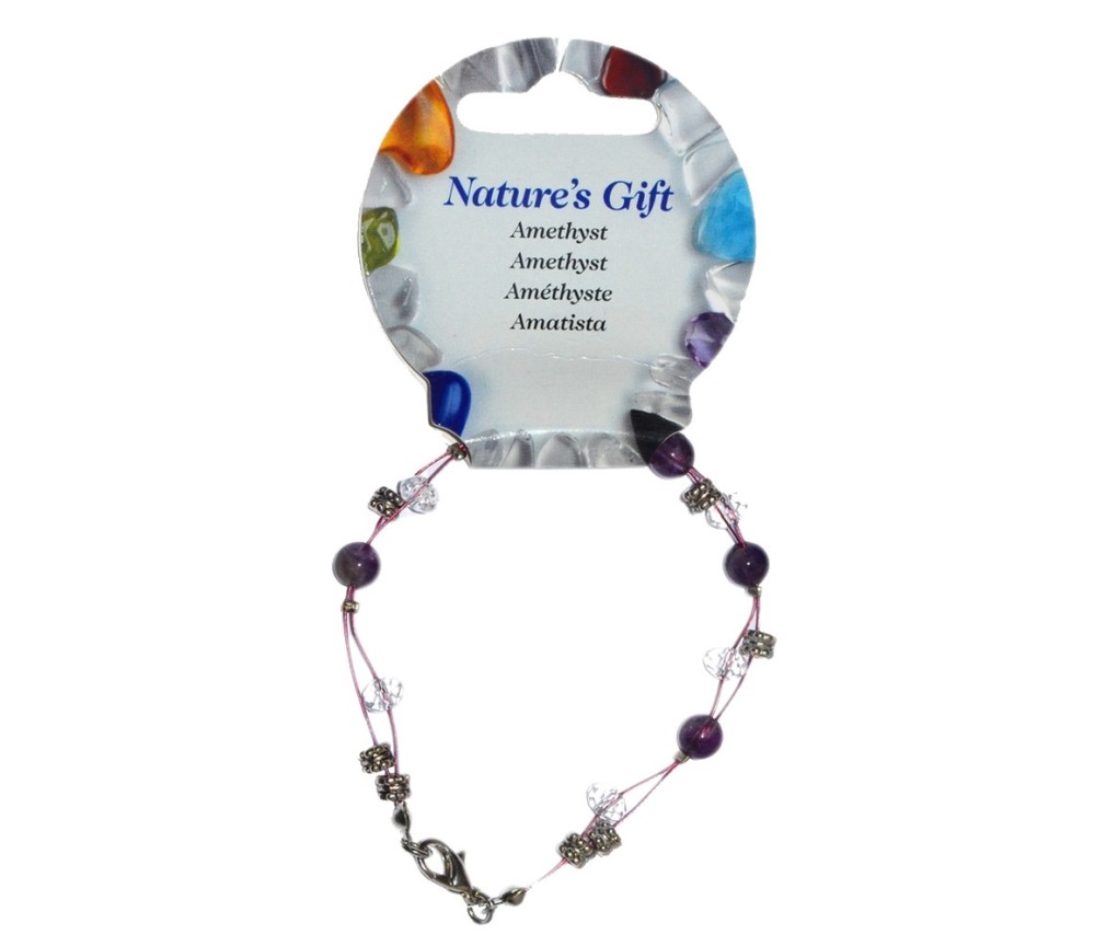 Armband - Draht -Amethyst, Kugeln 06mm