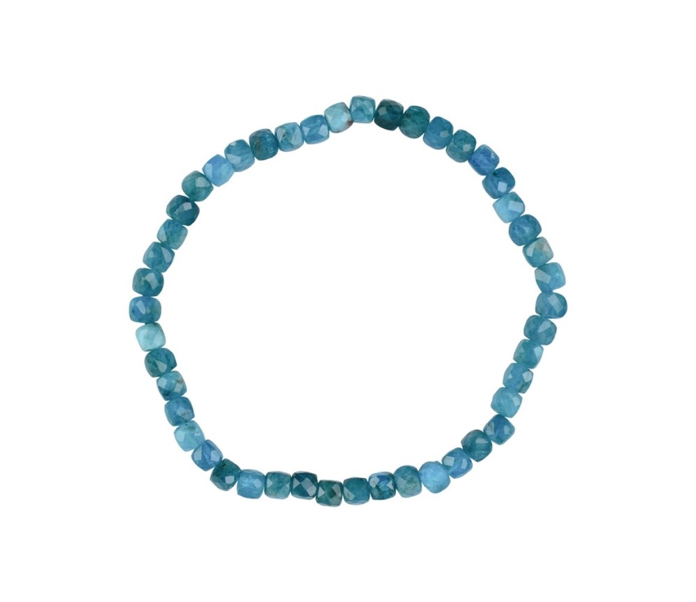 Armband - Apatit (stab.), 04mm Würfel, facettiert
