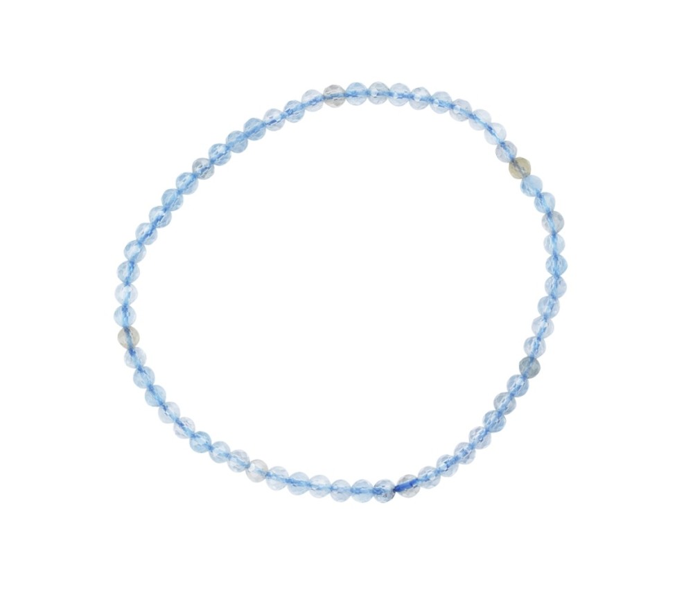 Armband - Aquamarin, 03mm Kugeln, facettiert