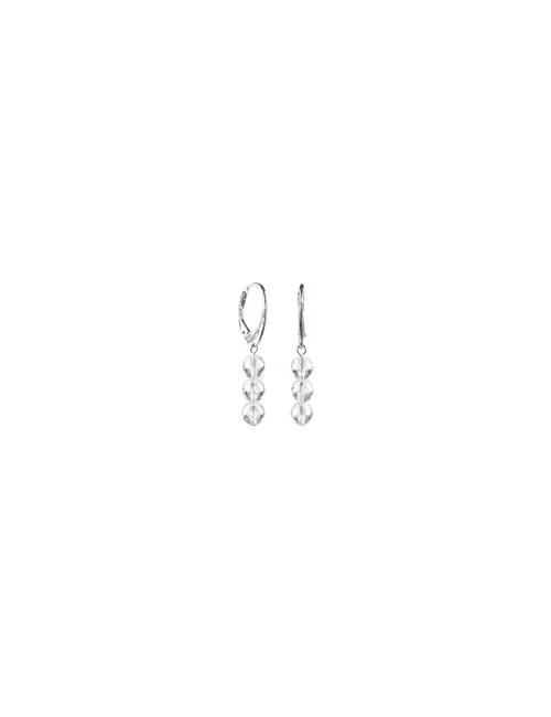 Armband - Bergkristall, 6mm-Kugeln facettiert, Verlängerungskettchen, rhodiniert