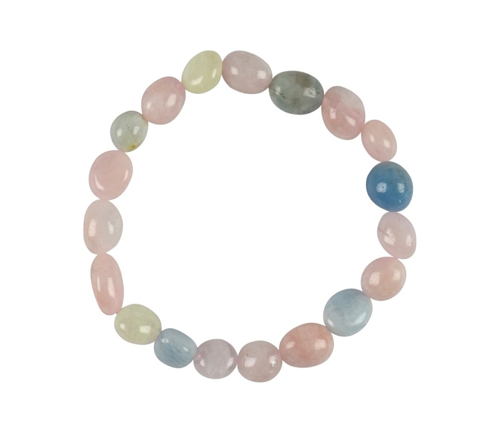 Armband - Beryll (Morganit, Aquamarin), 10 - 12mm Nuggets