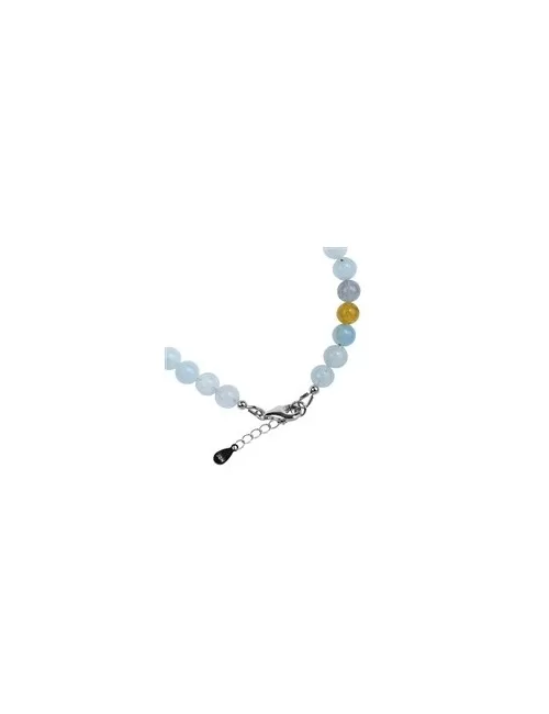 Armband - Beryll Kugeln (6mm), rhodiniert, Verlängerungskettchen