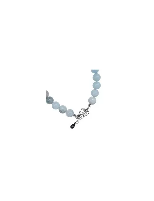 Armband - Beryll Kugeln (8mm), rhodiniert, Verlängerungskettchen