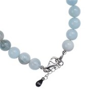 Armband - Beryll Kugeln (8mm), rhodiniert, Verlängerungskettchen