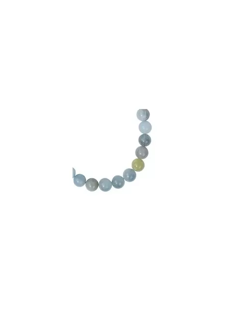 Armband - Beryll Kugeln (8mm), rhodiniert, Verlängerungskettchen