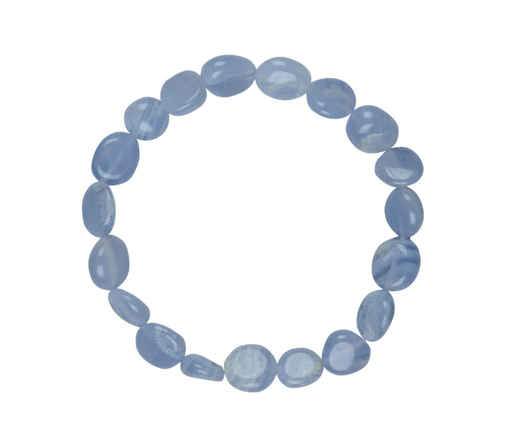 Armband - Chalcedon (blau), 08 - 11mm Freeform flach
