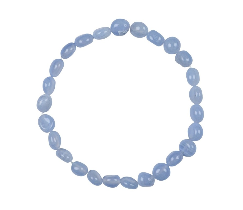 Armband - Chalcedon (blau), 08-10mm Nuggets