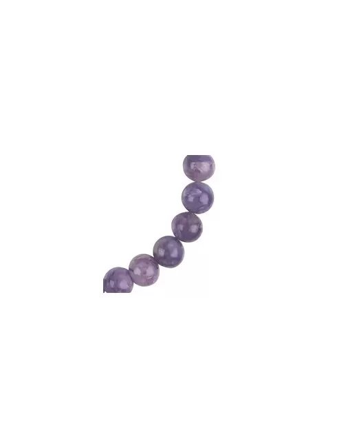 Armband - Charoit, 7mm-Kugeln, Verlängerungskettchen, rhodiniert