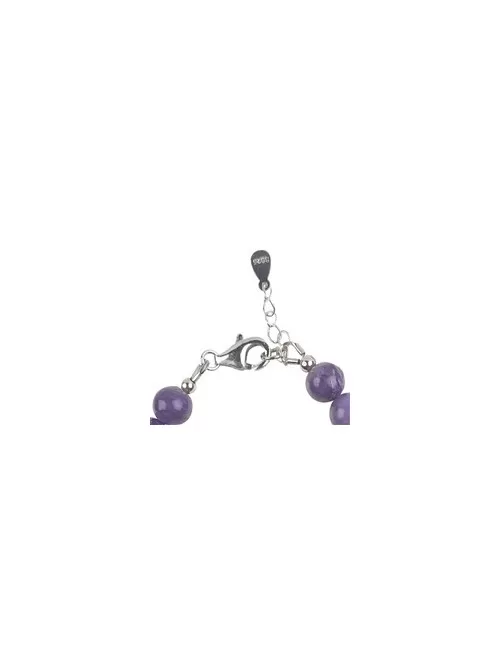Armband - Charoit, 7mm-Kugeln, Verlängerungskettchen, rhodiniert
