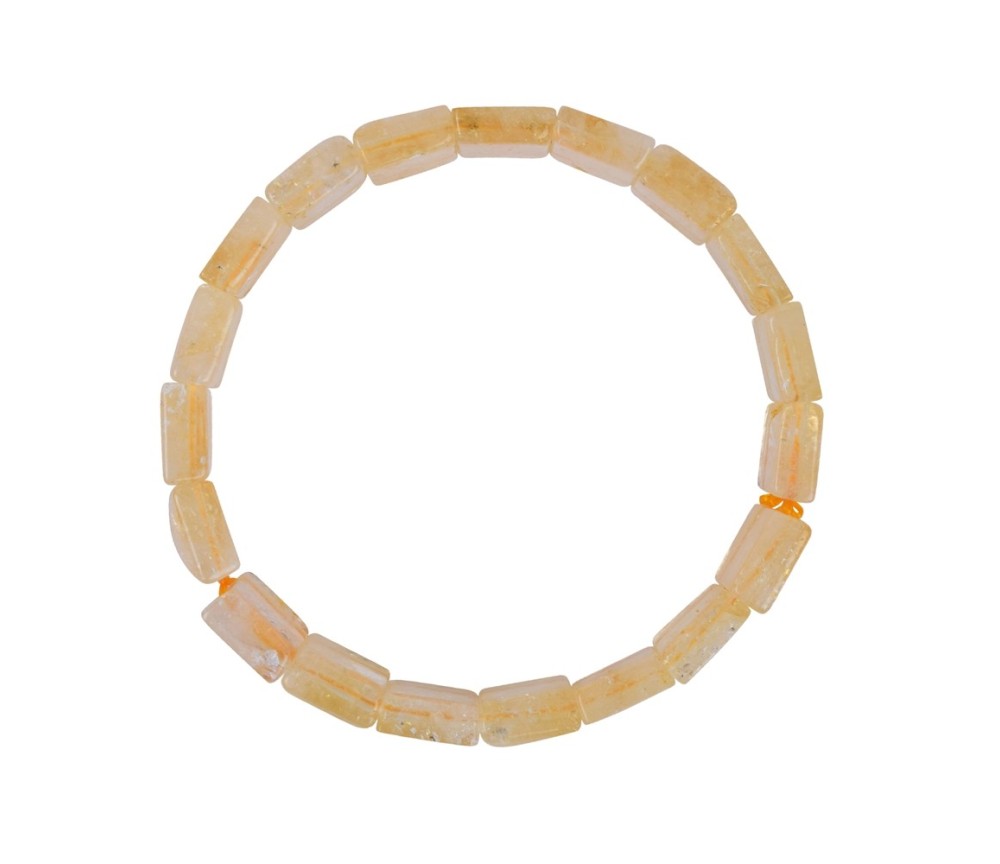 Armband - Citrin (gebr.), 10 x 10mm Quadrate, facettiert