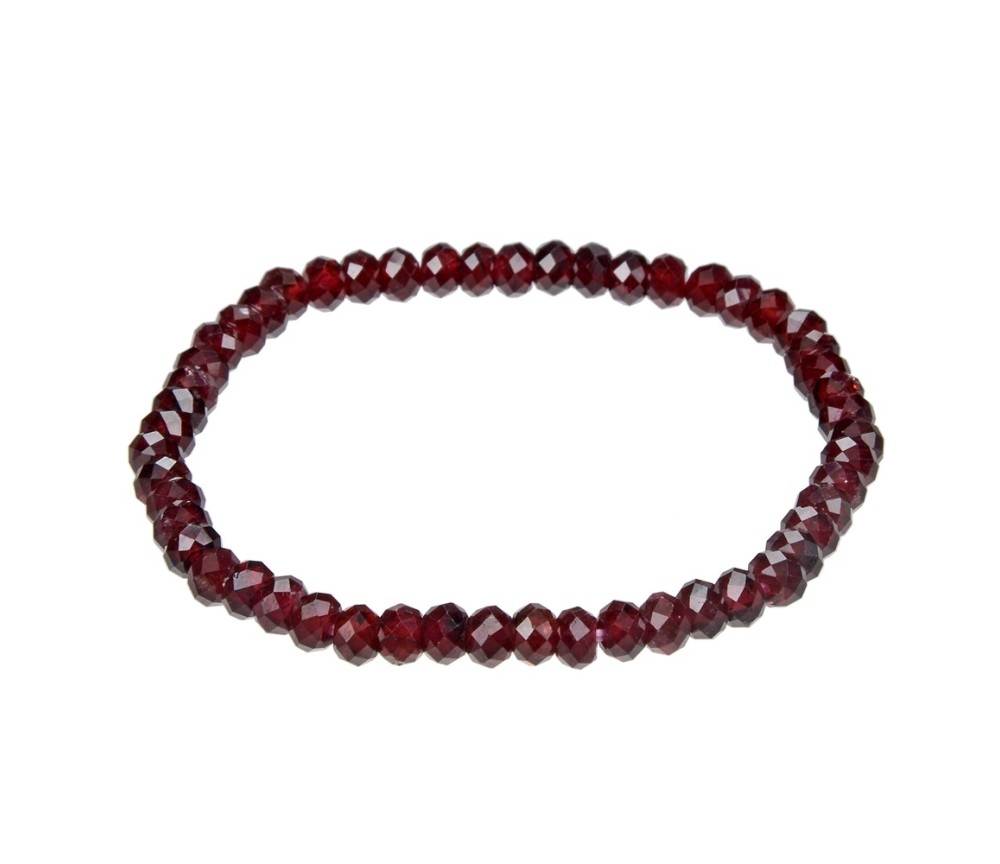 Armband - Granat, 03 x 05mm Buttons, facettiert