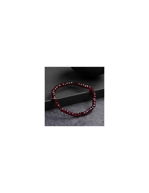 Armband - Granat, 03 x 05mm Buttons, facettiert