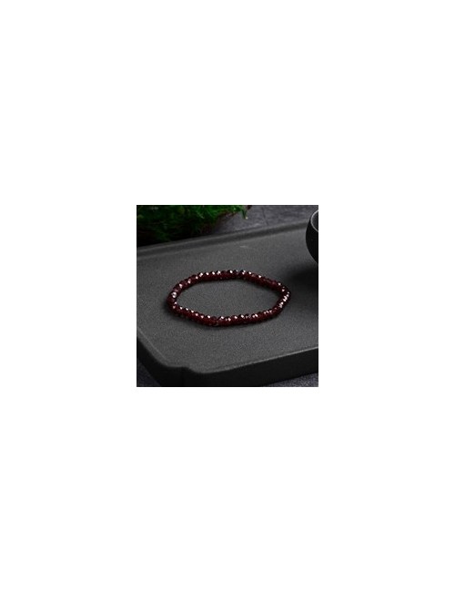 Armband - Granat, 03 x 05mm Buttons, facettiert