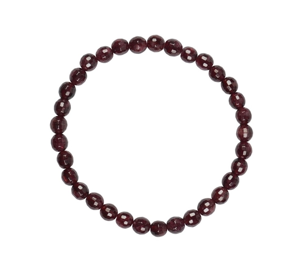Armband - Granat, 06mm Kugeln, facettiert