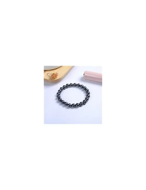 Armband - Hämatit (natur), 06mm Kugeln